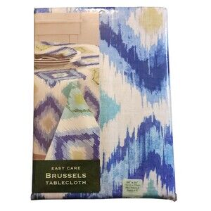 Bardwil Linens Brussels Tablecoth Ikat Print Polyester Rectangle 60" X 84"